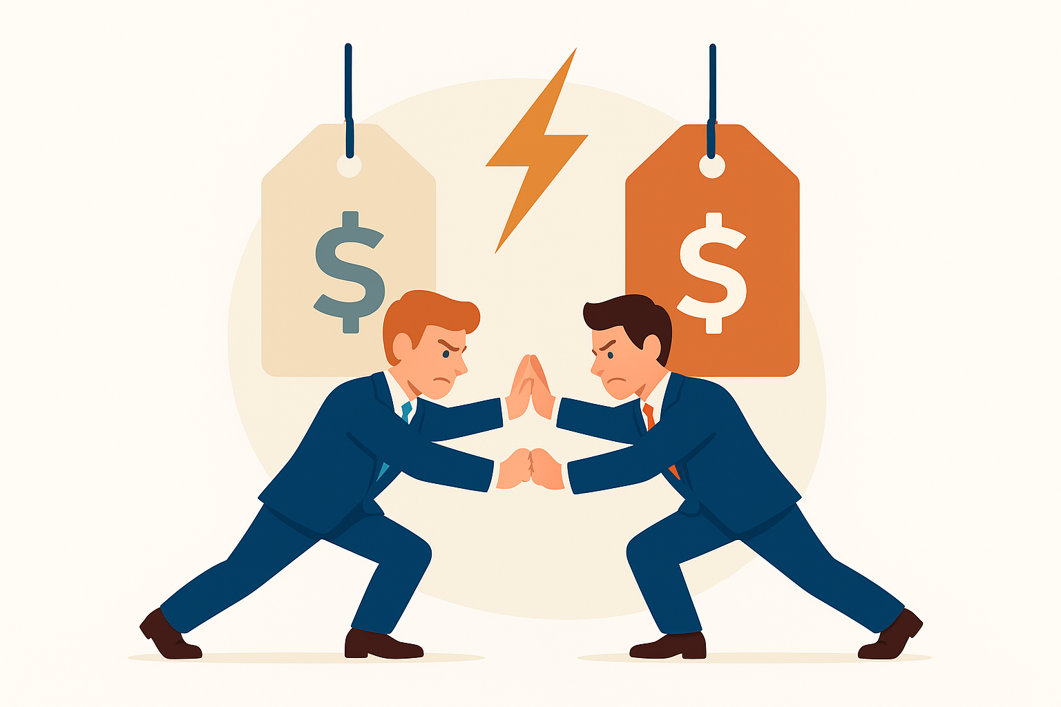 Image showing 2 businessman having a price war