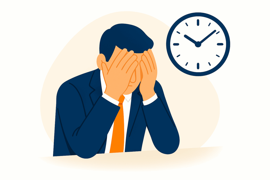 Image showing a man looking at a clock feeling pressure