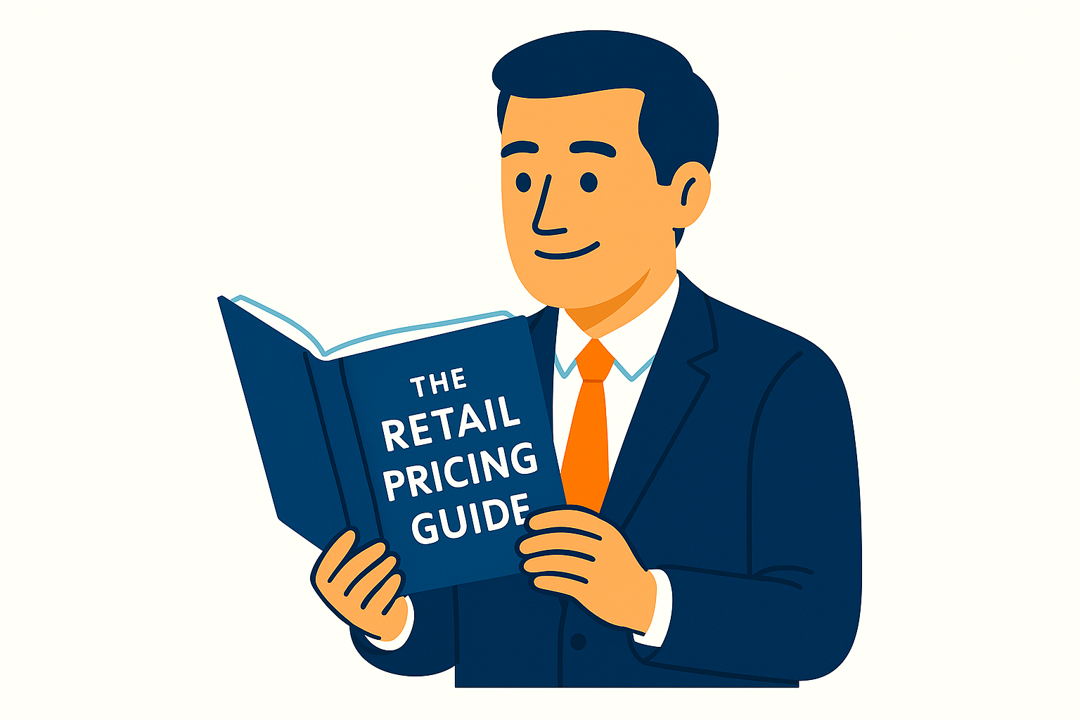 image showing a man reading a retail pricing guide that will help him with competing on price
